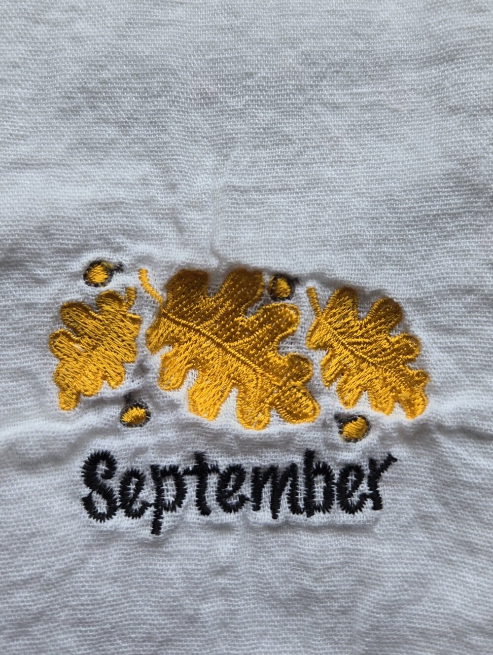 White Embroidered Months Hand Towels - Picture 10 of 16